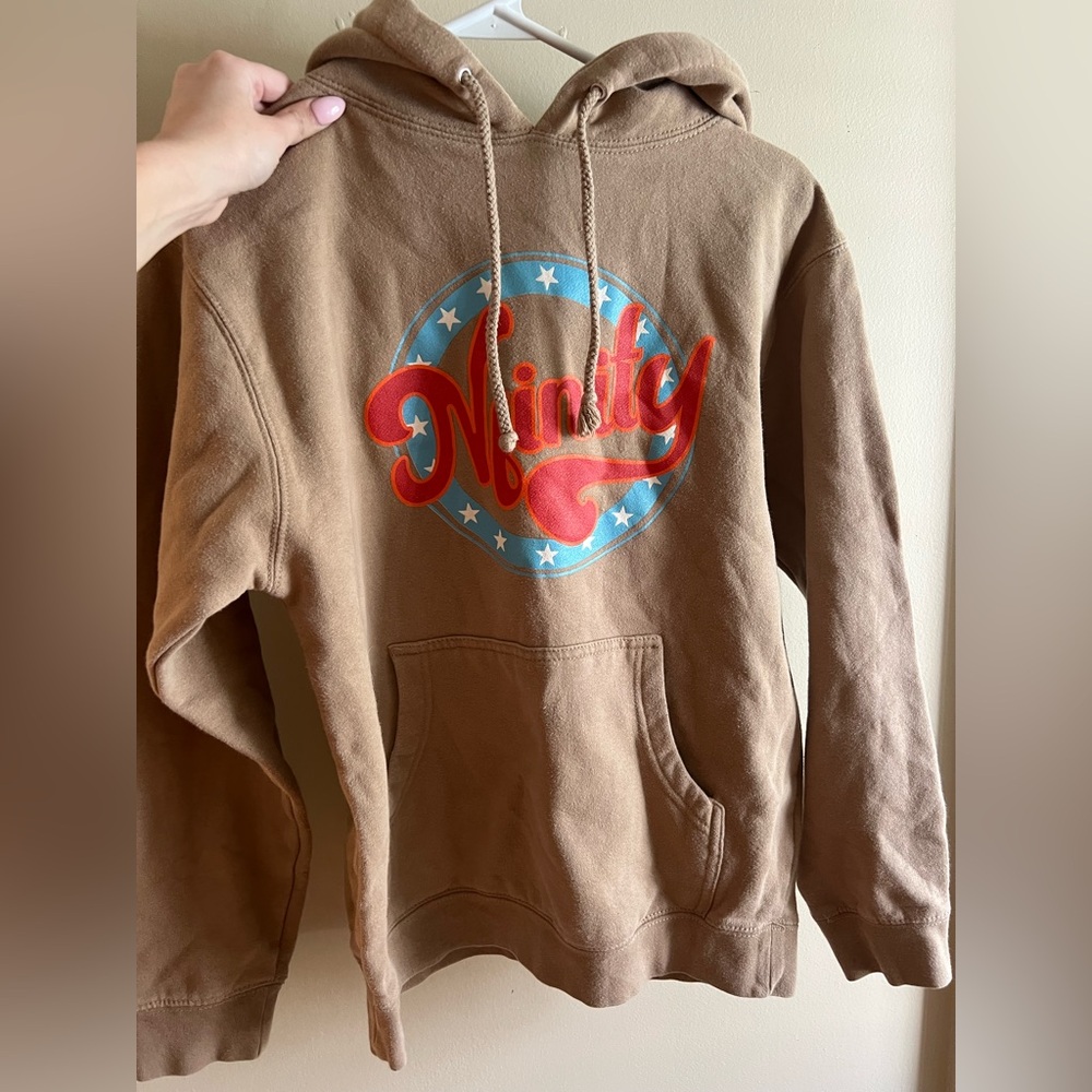 NFINITY Brown Hoodie with Red & Light Blue Logo